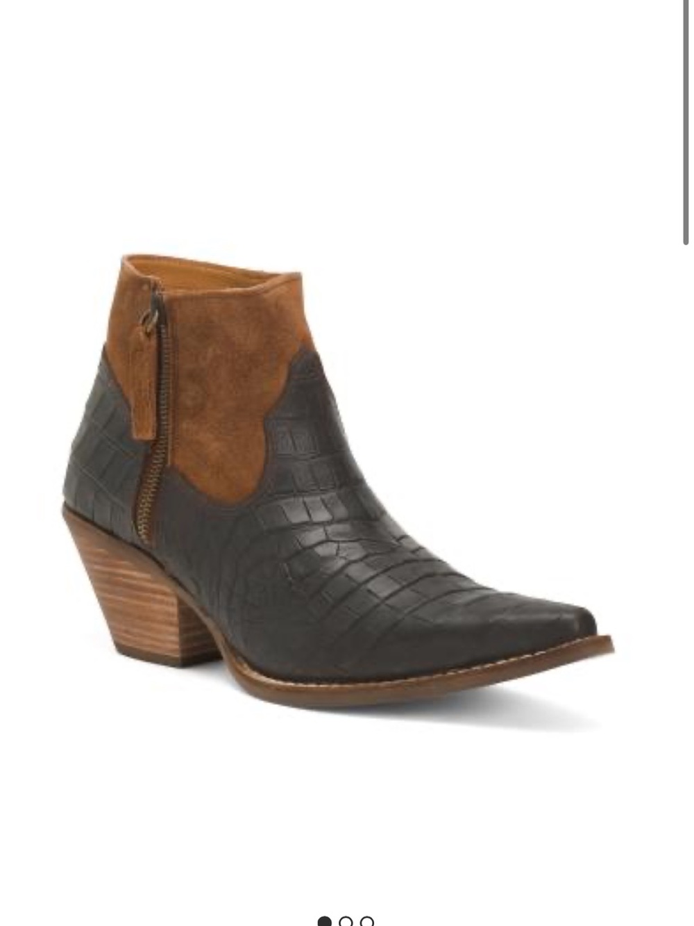 Dingo Ricki Croc Suede and Leather western Ankle Cowboy Boot